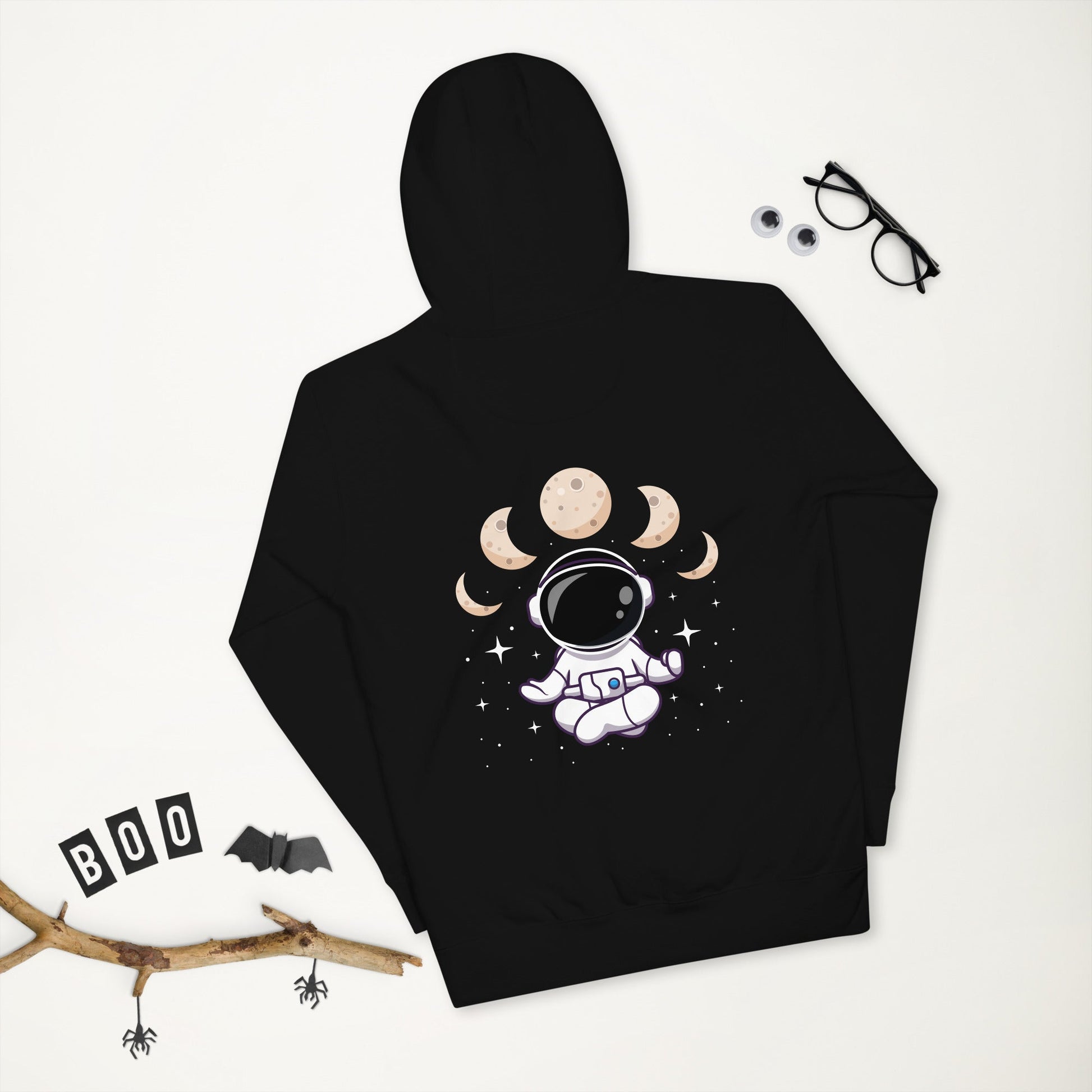 Astronaut Meditation - Unisex Hoodie ( Back Print ) by DarkByteGear