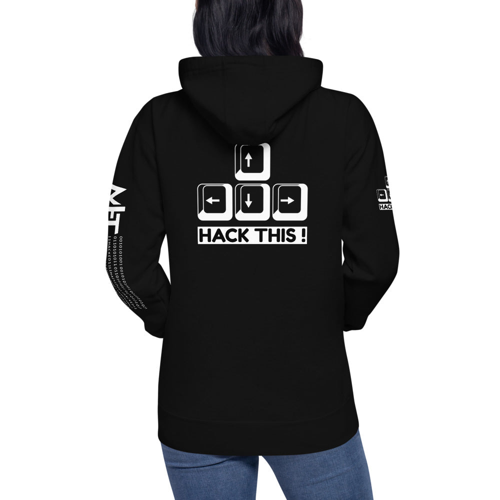 Hack this - Unisex Hoodie (back print) by DarkByteGear