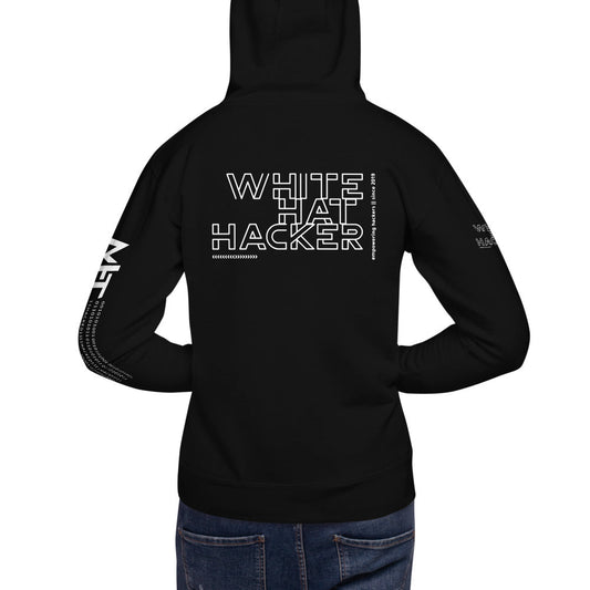 White hat hacker - Unisex Hoodie (back print) by DarkByteGear