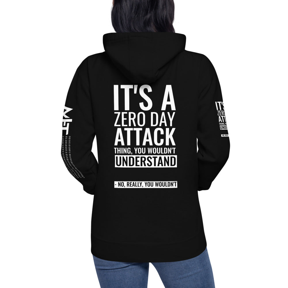 Its a 0 day attack - Unisex Hoodie (back print) by DarkByteGear