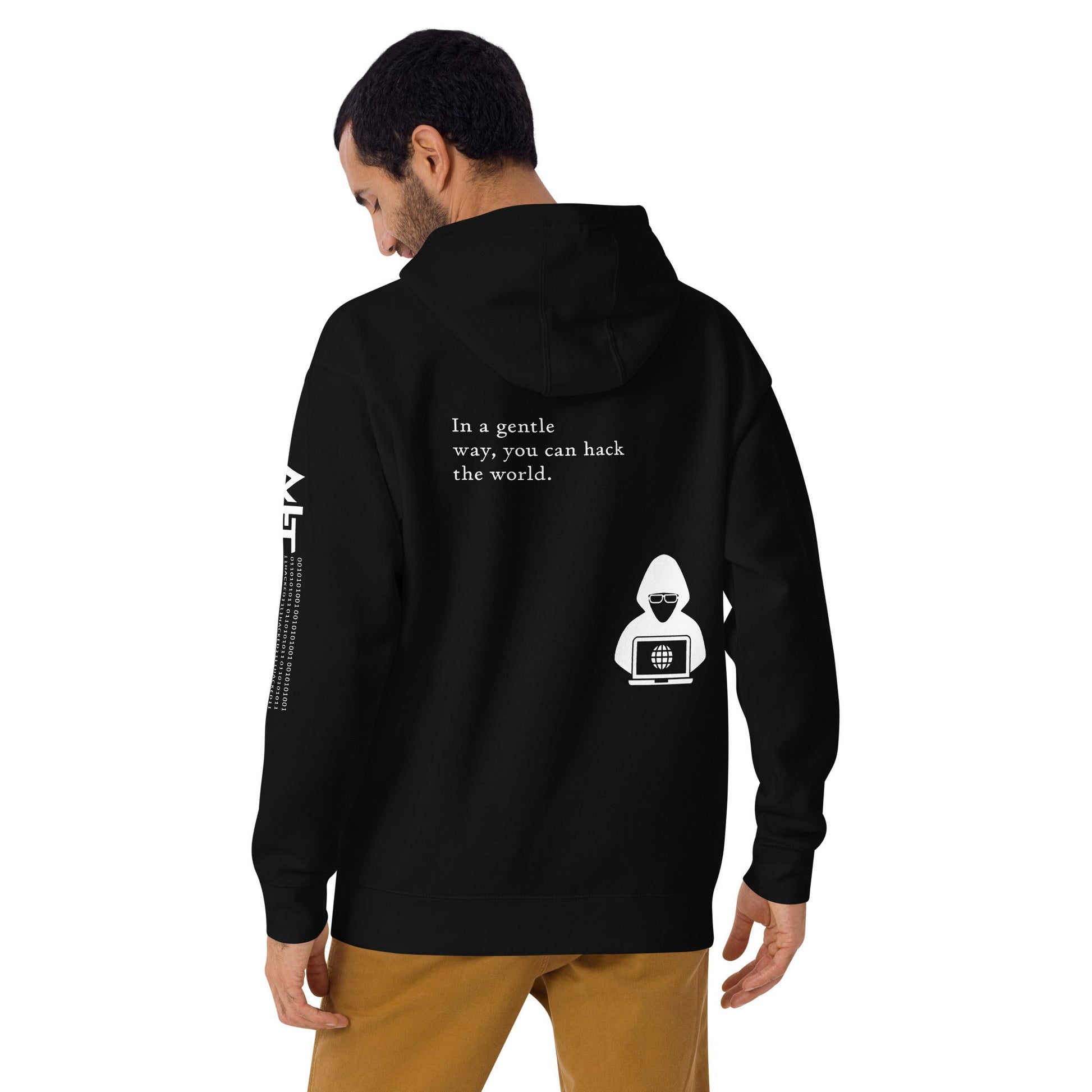You can hack the world - Unisex Hoodie (back print) by DarkByteGear