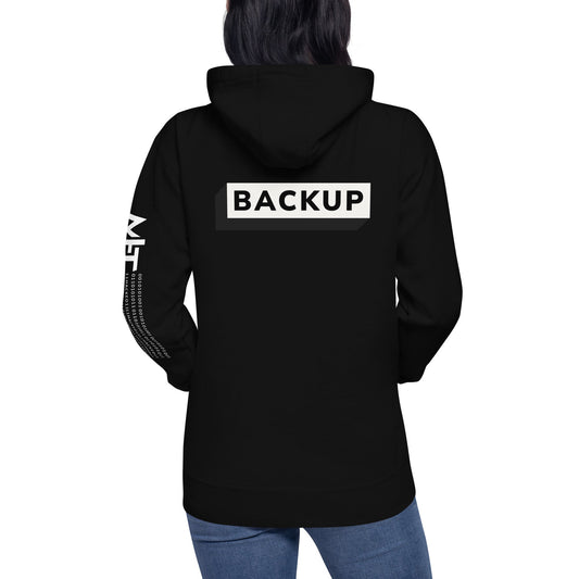 Backup - Unisex Hoodie (back print) by DarkByteGear