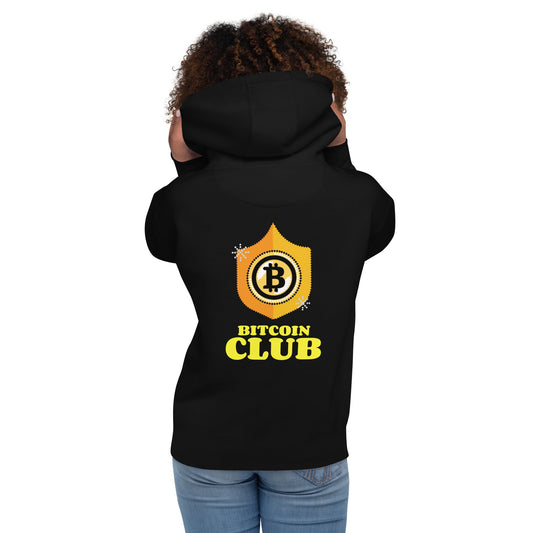 Bitcoin Club V2 Unisex Hoodie ( Back Print ) by DarkByteGear