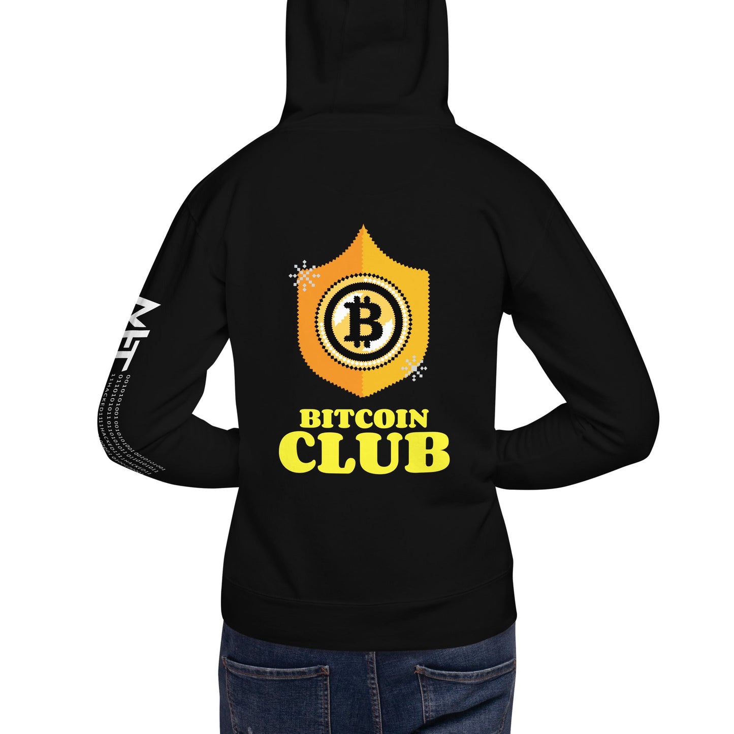 Bitcoin Club V2 Unisex Hoodie ( Back Print ) by DarkByteGear