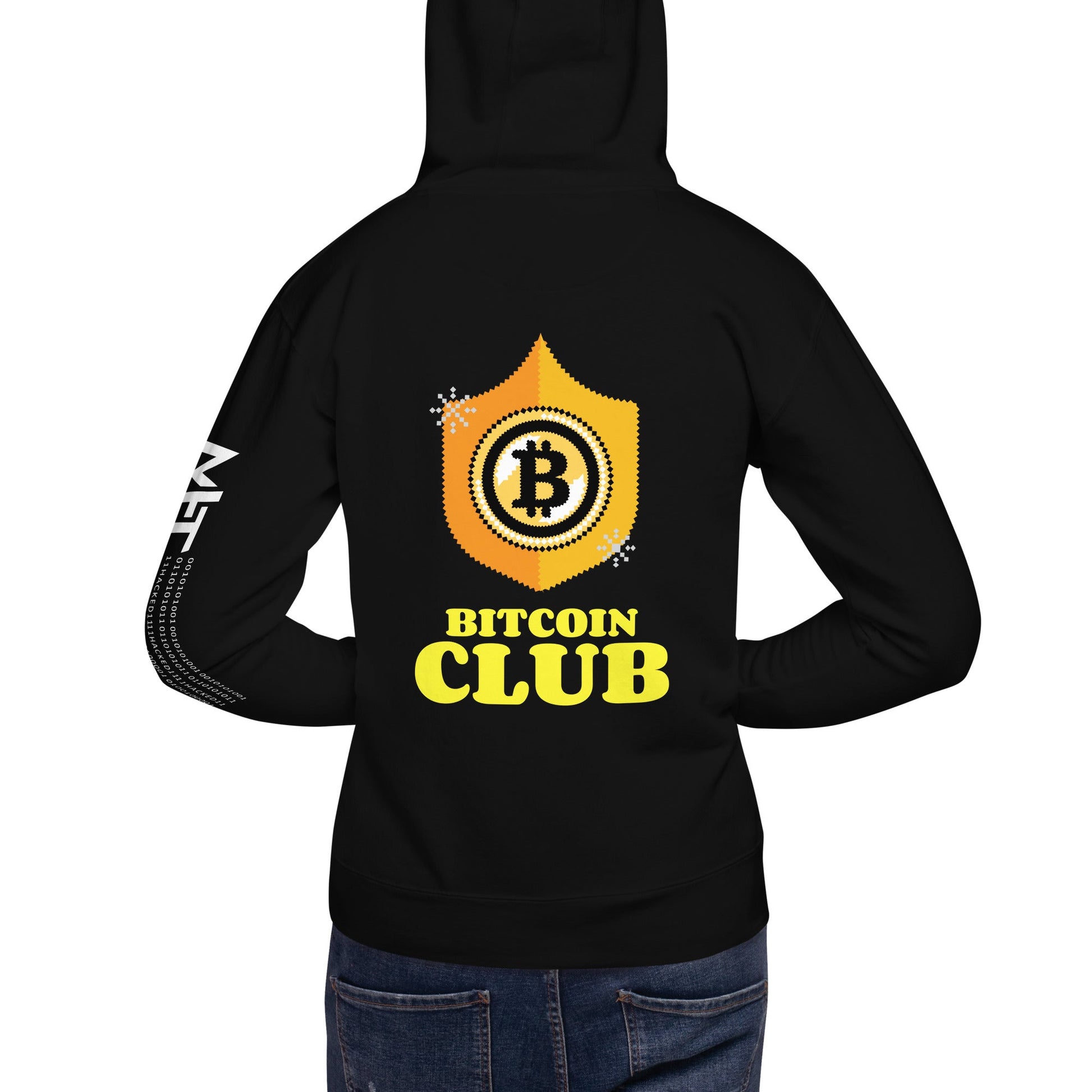 Bitcoin Club V2 Unisex Hoodie ( Back Print ) by DarkByteGear