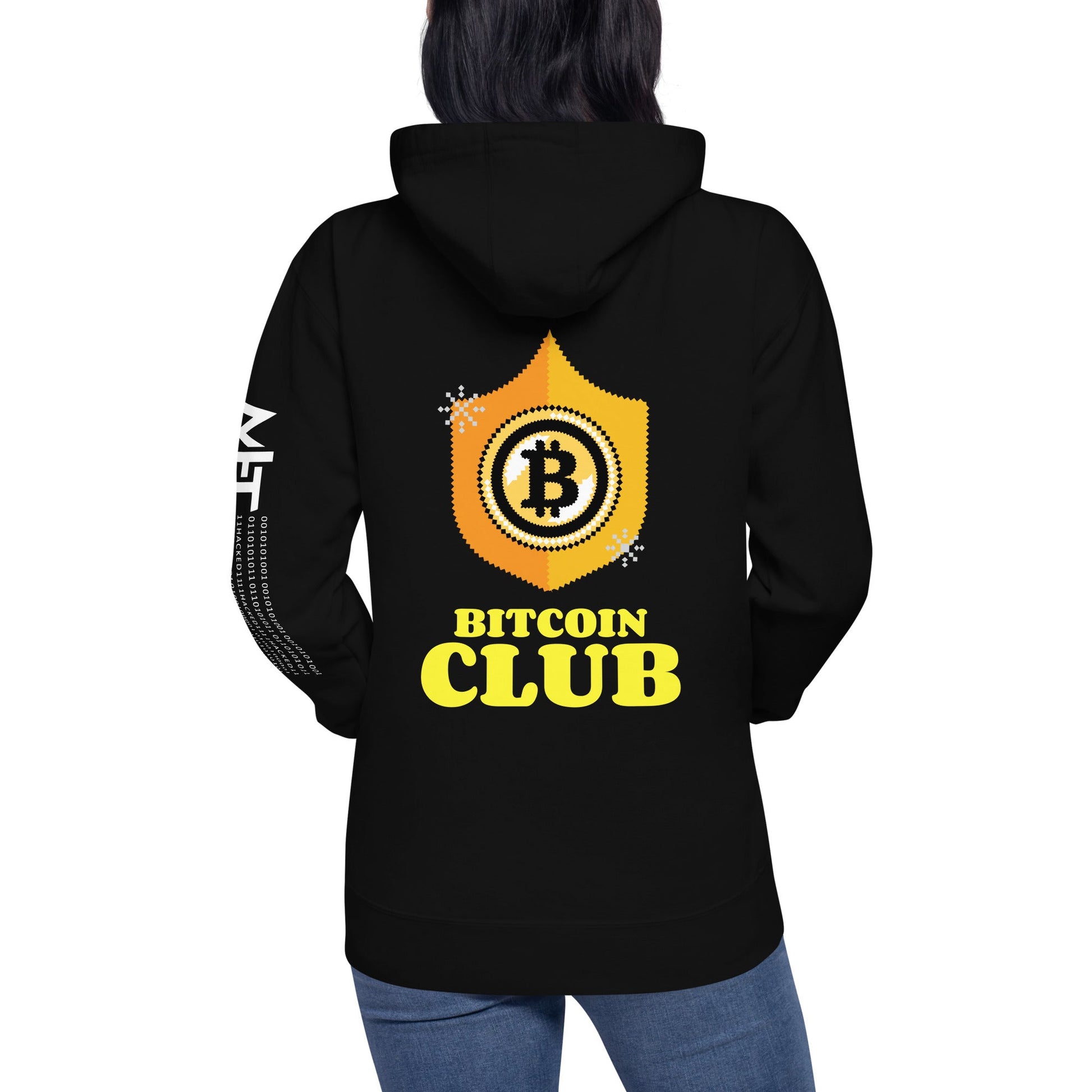 Bitcoin Club V2 Unisex Hoodie ( Back Print ) by DarkByteGear