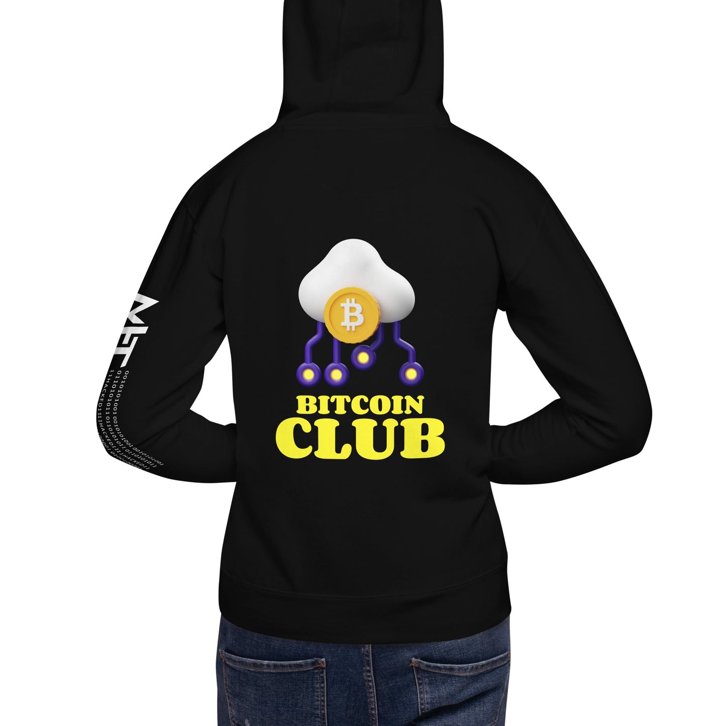 Bitcoin Club V4 - Unisex Hoodie (Back Print) by DarkByteGear