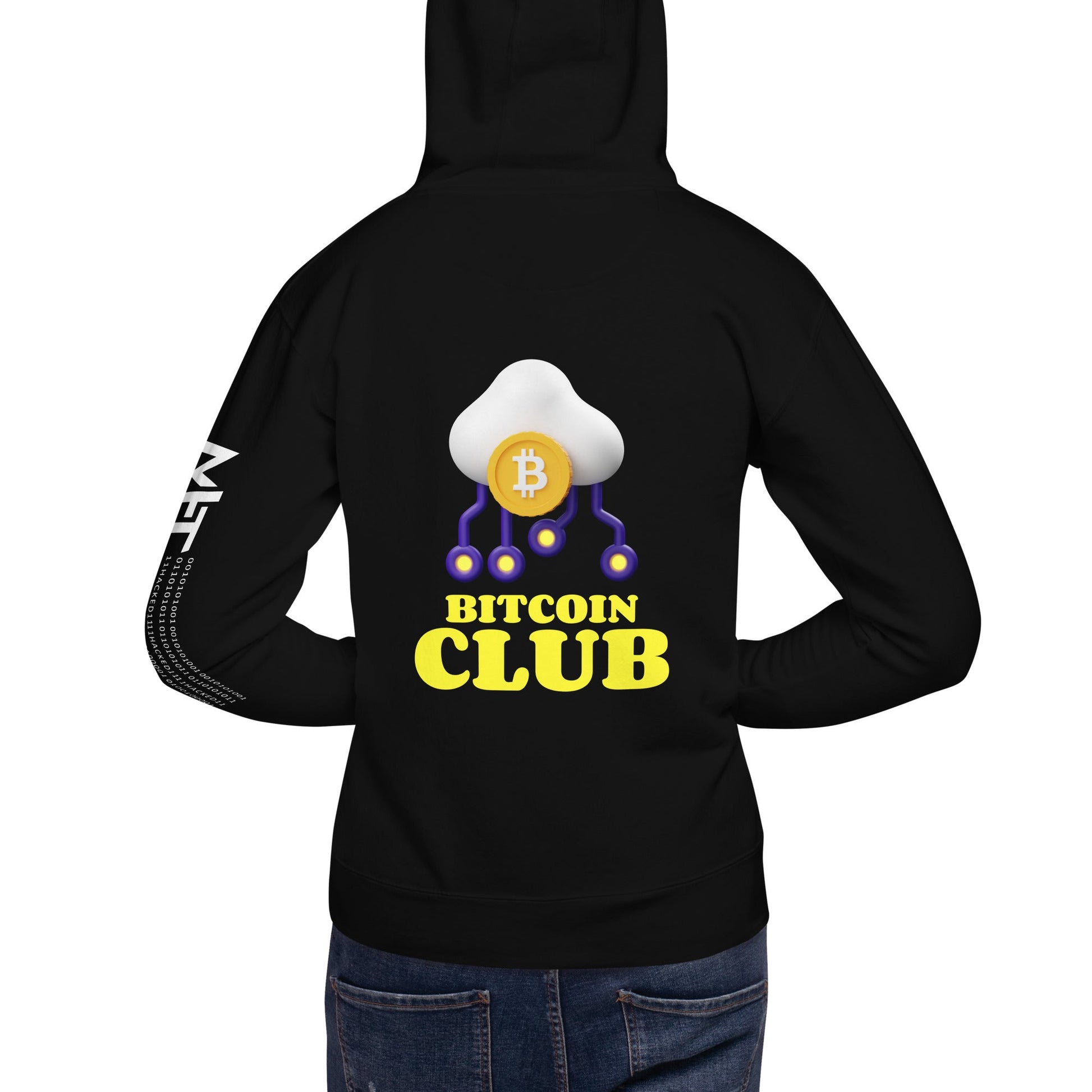 Bitcoin Club V4 - Unisex Hoodie (Back Print) by DarkByteGear
