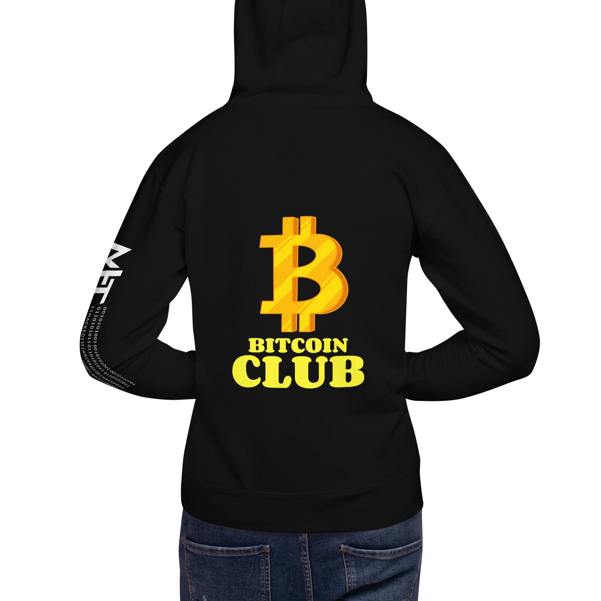 BITCOIN CLUB V5 - Unisex Hoodie ( Back Print ) by DarkByteGear