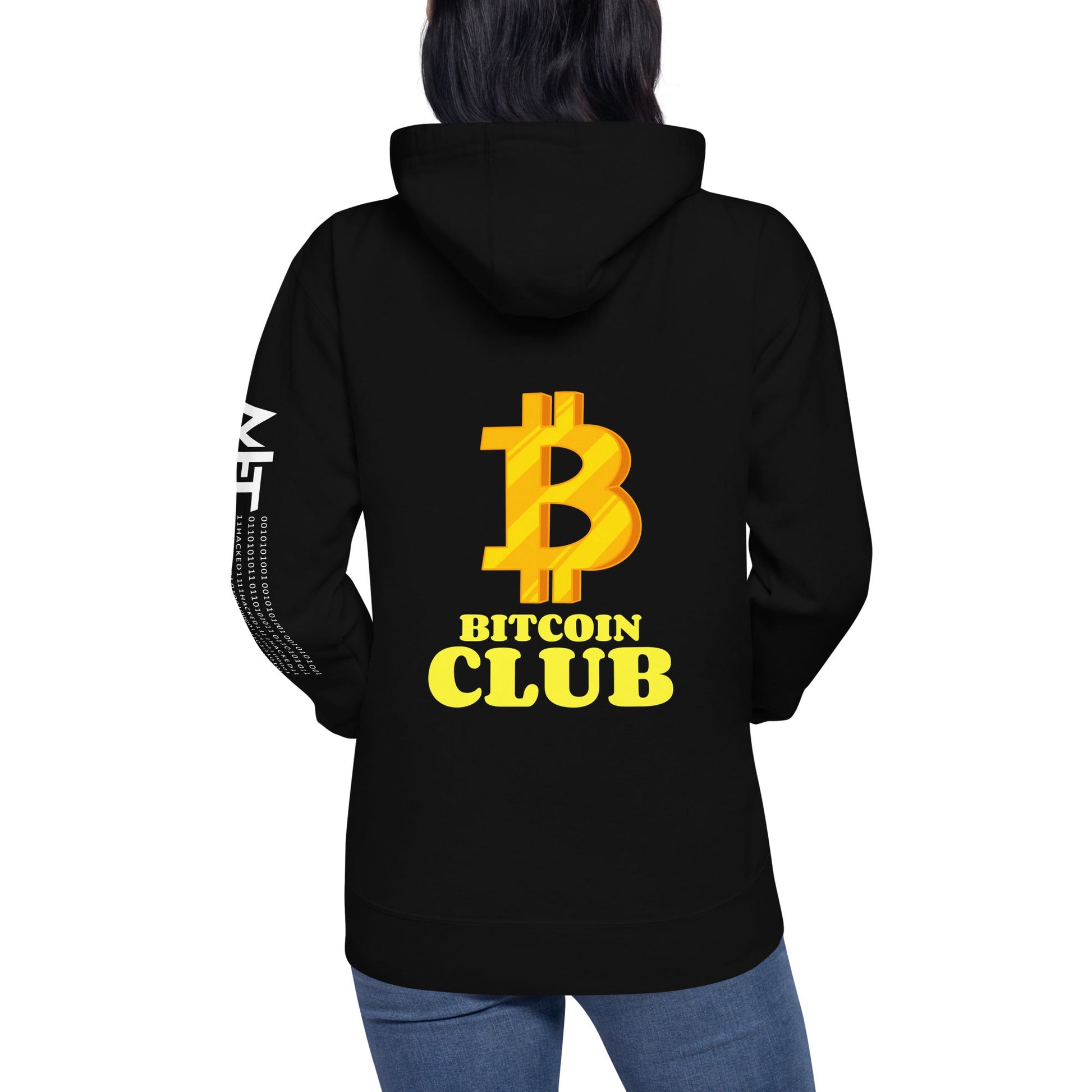 BITCOIN CLUB V5 - Unisex Hoodie ( Back Print ) by DarkByteGear
