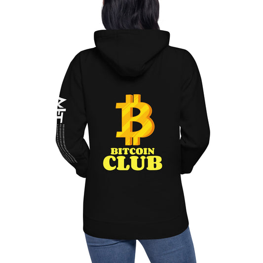 BITCOIN CLUB V5 - Unisex Hoodie ( Back Print ) by DarkByteGear