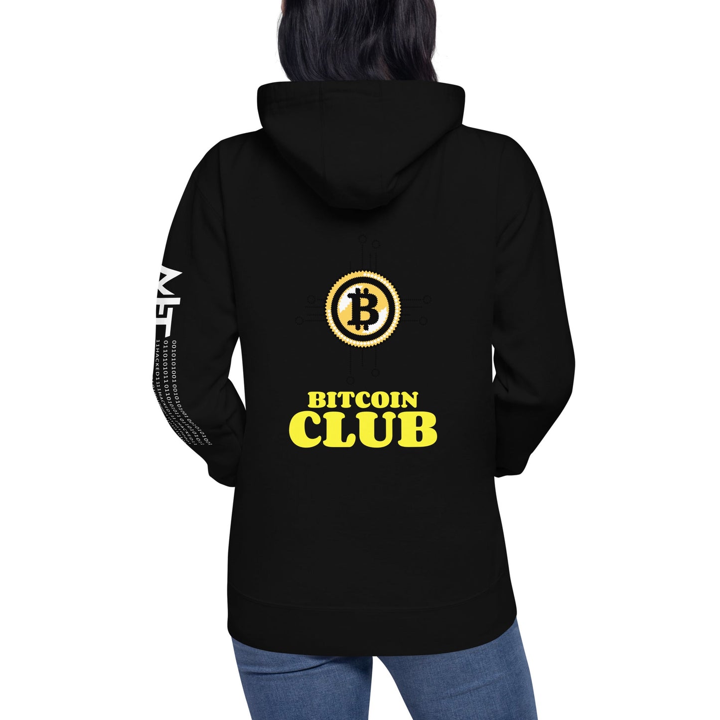 Bitcoin Club V6 - Unisex Hoodie ( Back Print ) by DarkByteGear