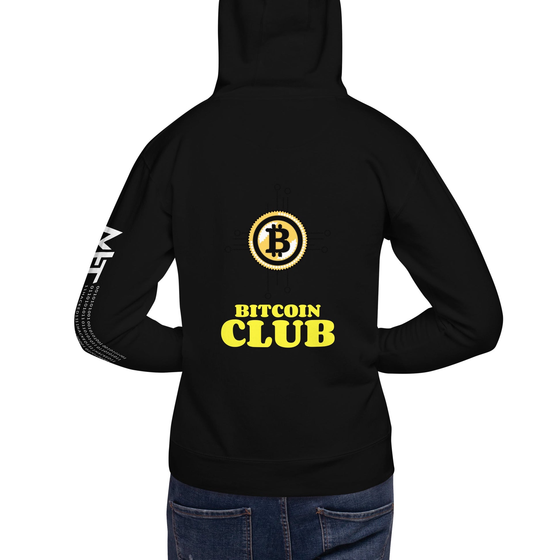 Bitcoin Club V6 - Unisex Hoodie ( Back Print ) by DarkByteGear