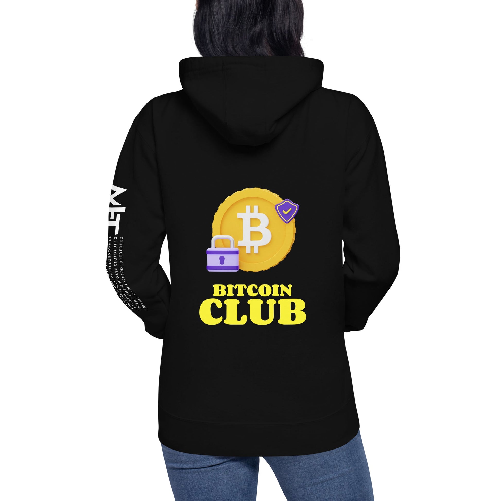Bitcoin Club V7 - Unisex Hoodie (Back print) by DarkByteGear