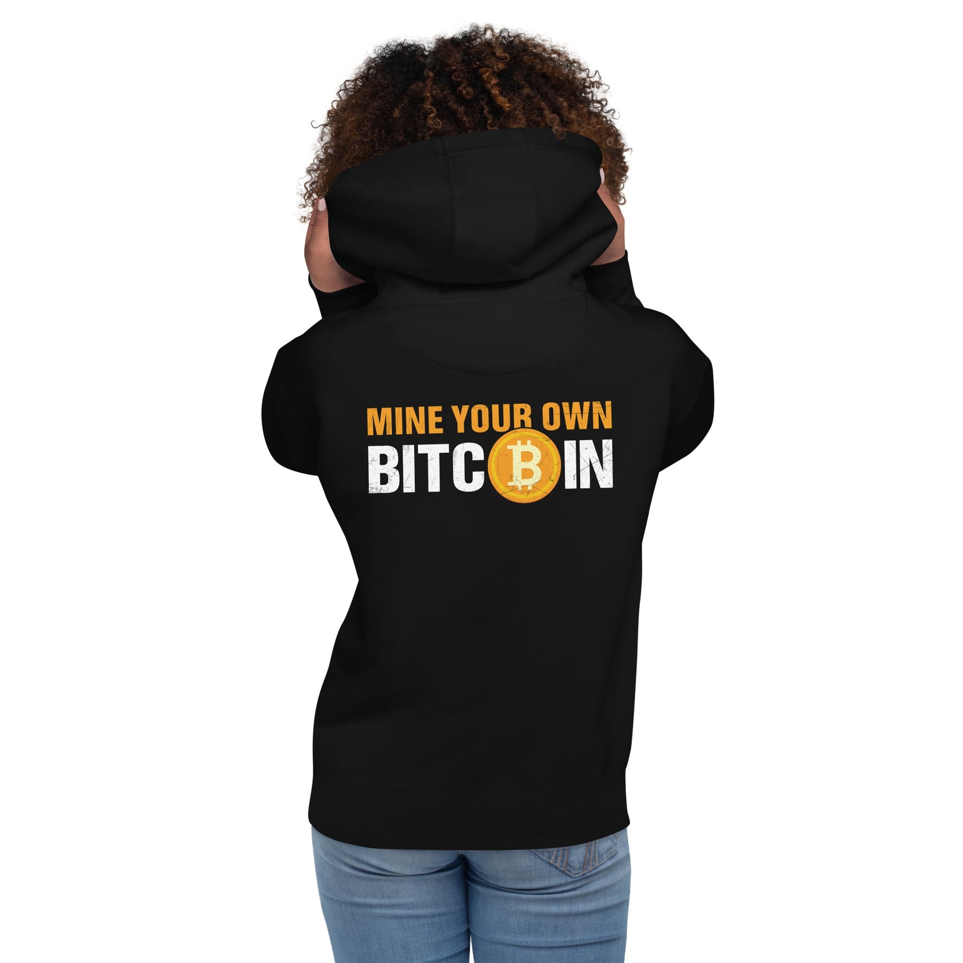 Mind Your Own Bitcoin Unisex Hoodie ( Back Print ) by DarkByteGear