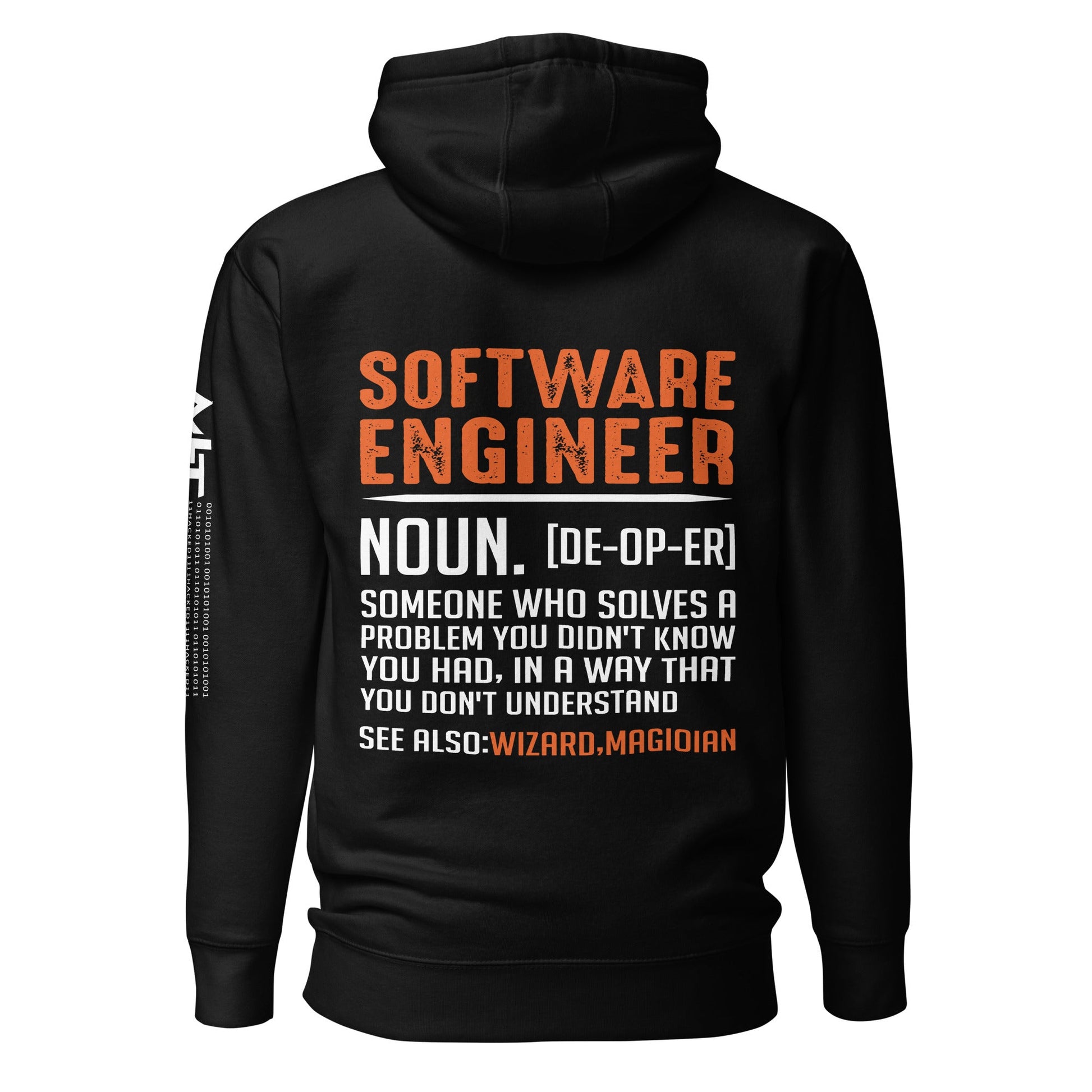 Software Engineer v1 - Unisex Hoodie (back print) by DarkByteGear