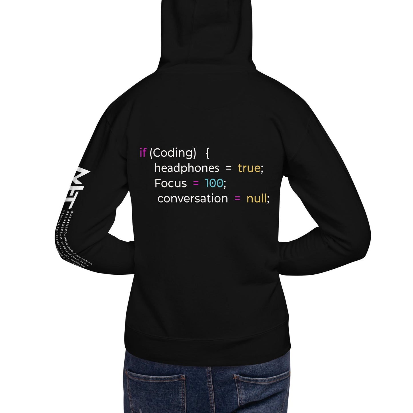 Funny Joke Programming if Coding Unisex Hoodie ( Back Print ) by DarkByteGear