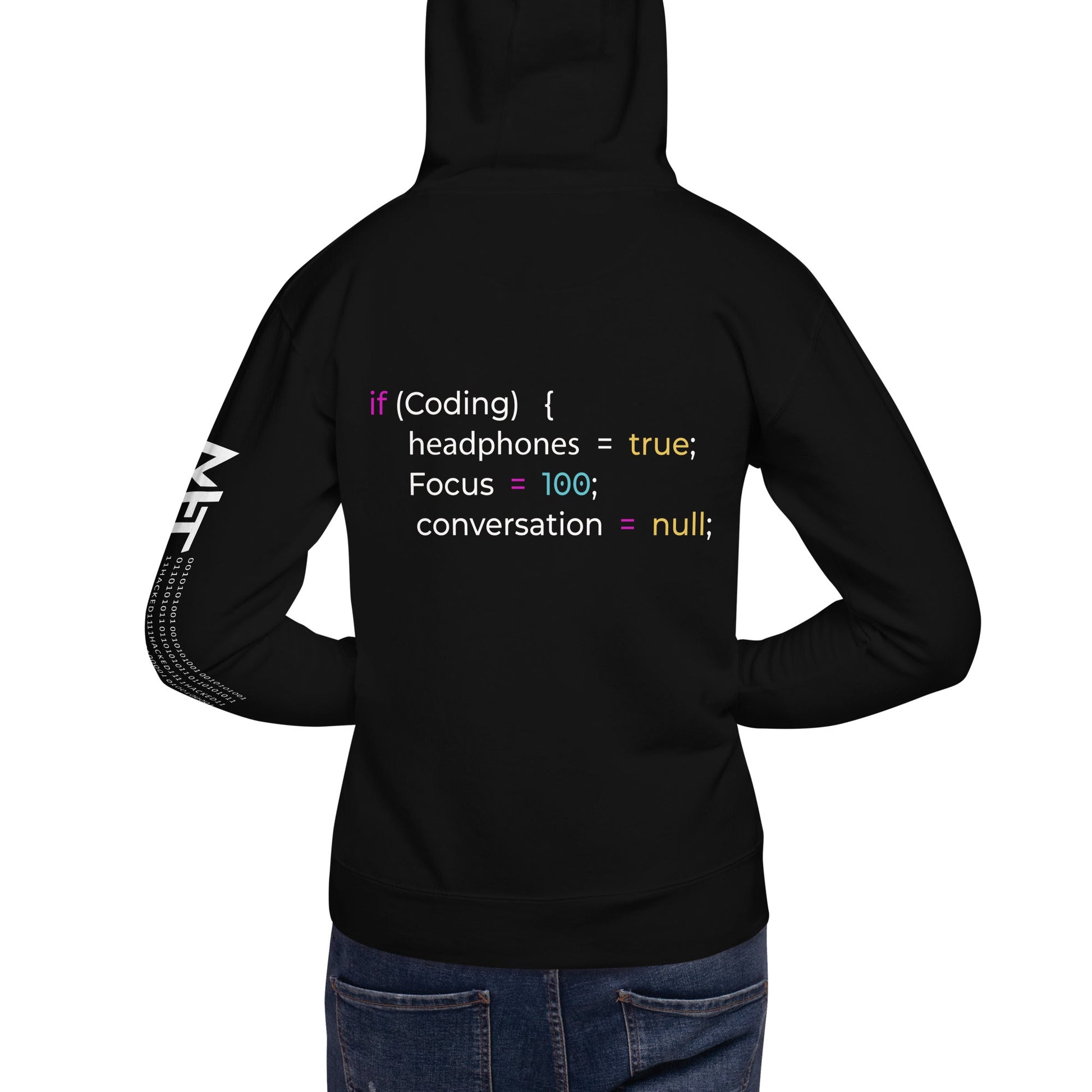Funny Joke Programming if Coding Unisex Hoodie ( Back Print ) by DarkByteGear
