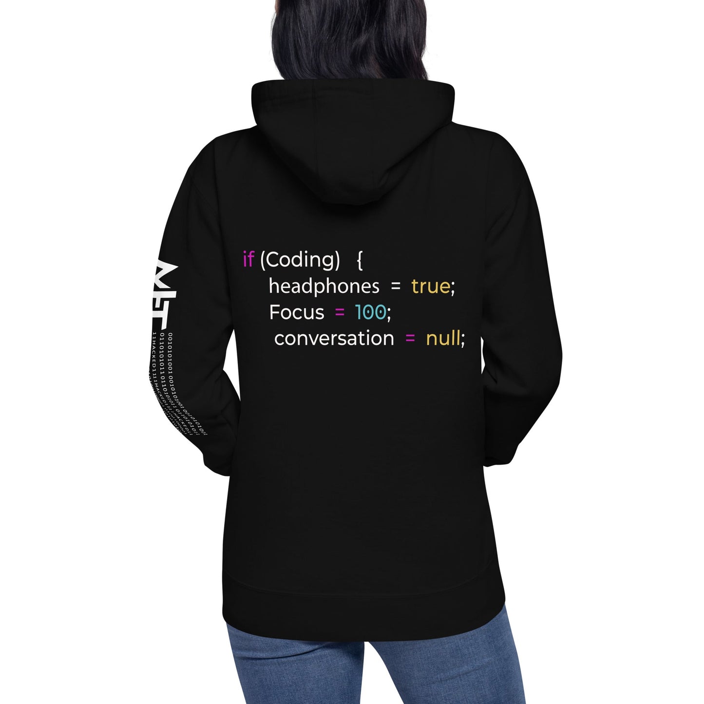 Funny Joke Programming if Coding Unisex Hoodie ( Back Print ) by DarkByteGear