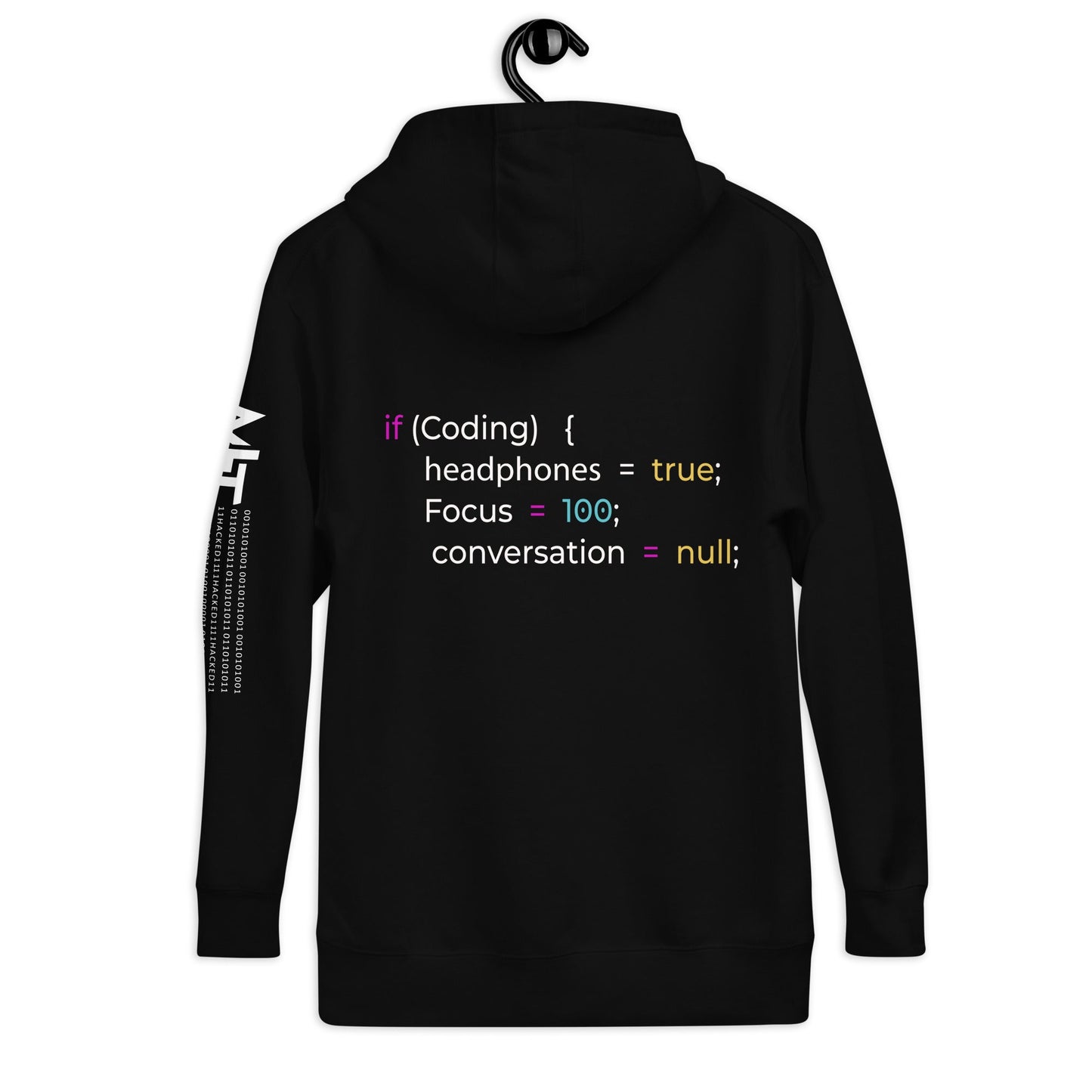 Funny Joke Programming if Coding Unisex Hoodie ( Back Print ) by DarkByteGear