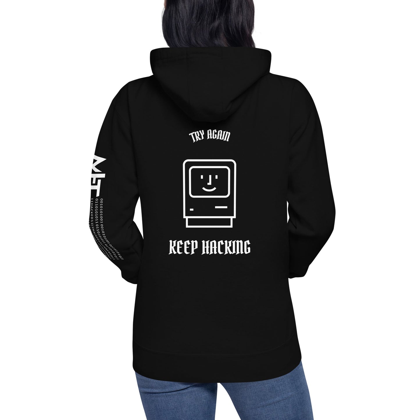 Keep hacking - Unisex Hoodie (back print) by DarkByteGear