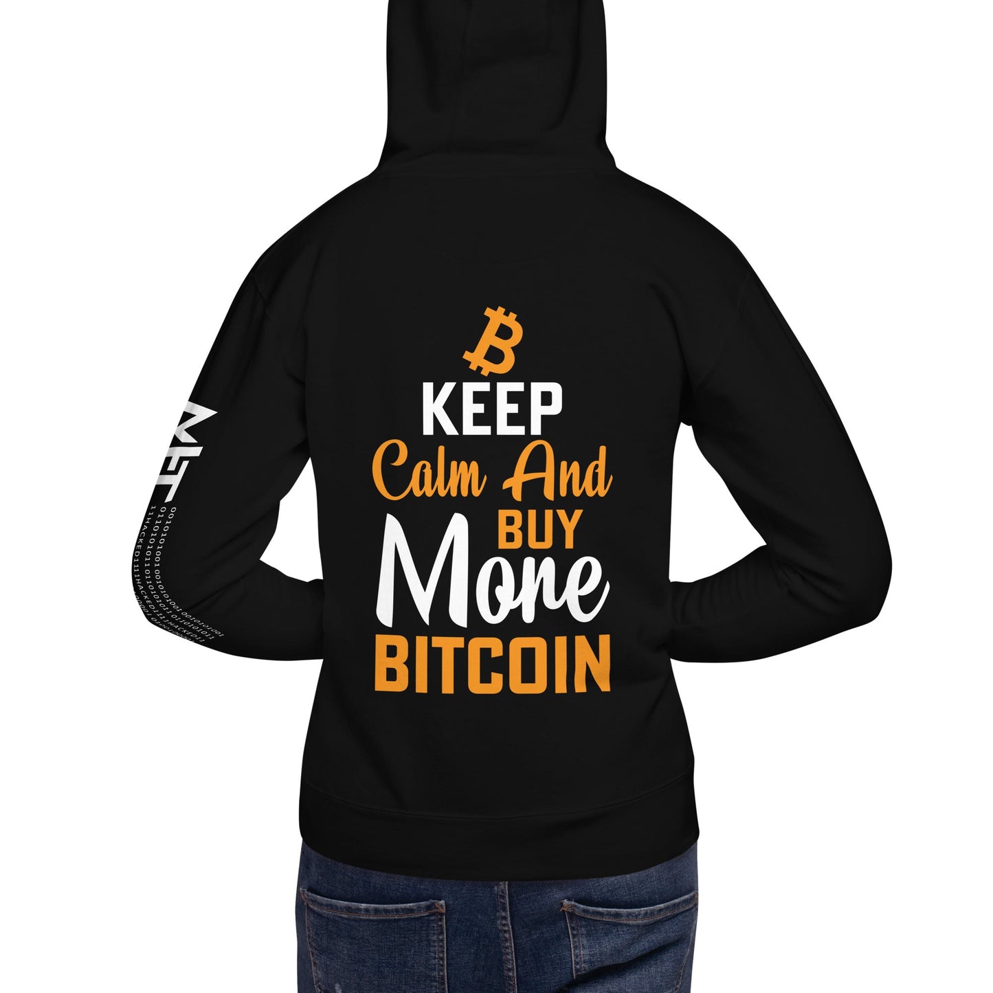 Keep Calm and Buy More Bitcoin Unisex Hoodie ( Back Print ) by DarkByteGear