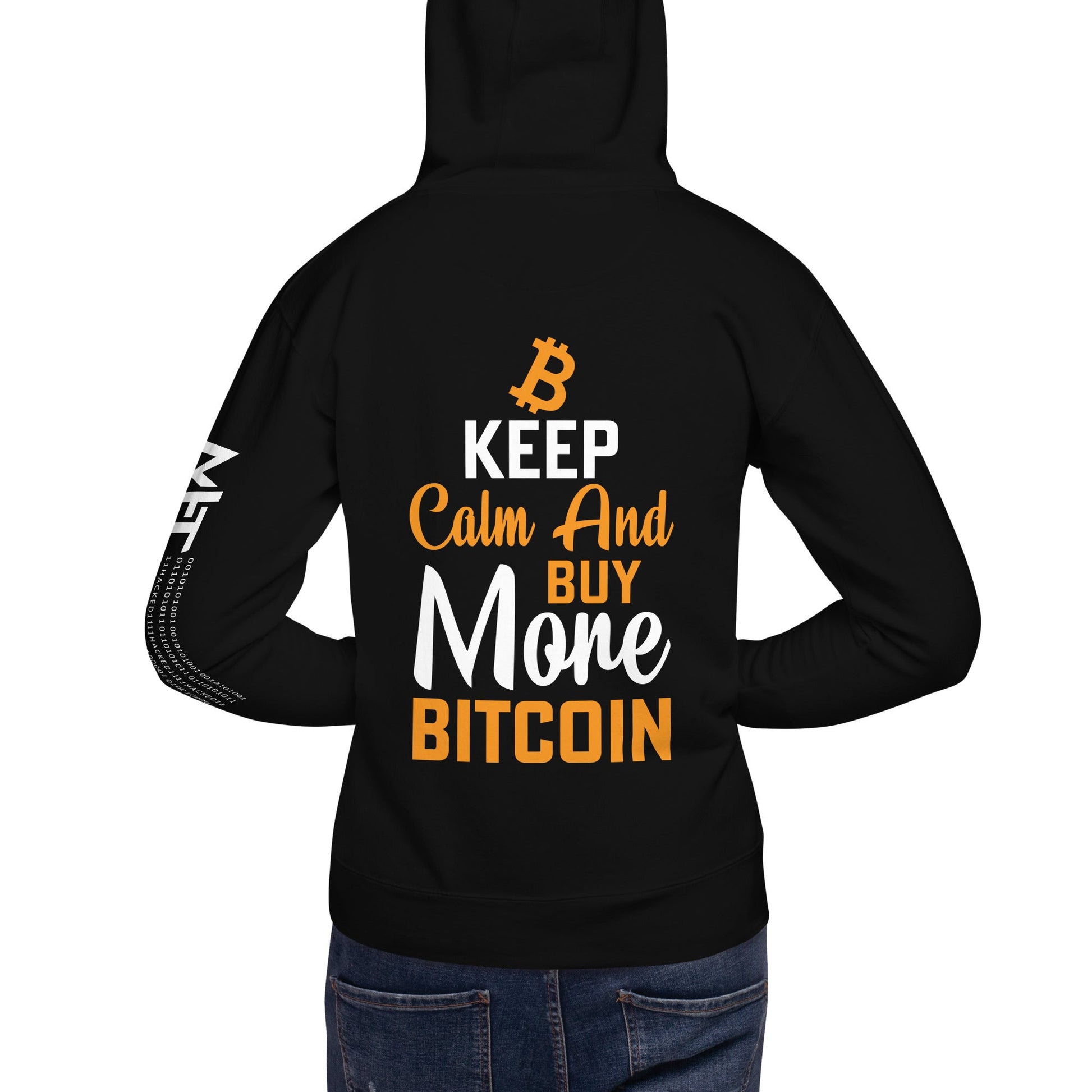 Keep Calm and Buy More Bitcoin Unisex Hoodie ( Back Print ) by DarkByteGear
