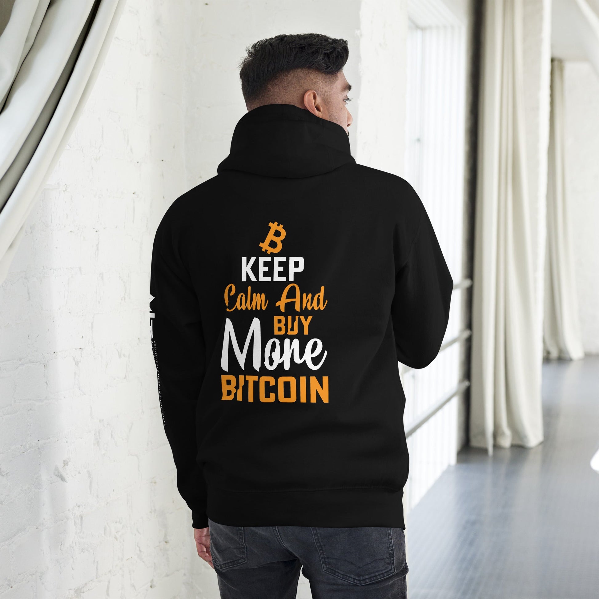 Keep Calm and Buy More Bitcoin Unisex Hoodie ( Back Print ) by DarkByteGear