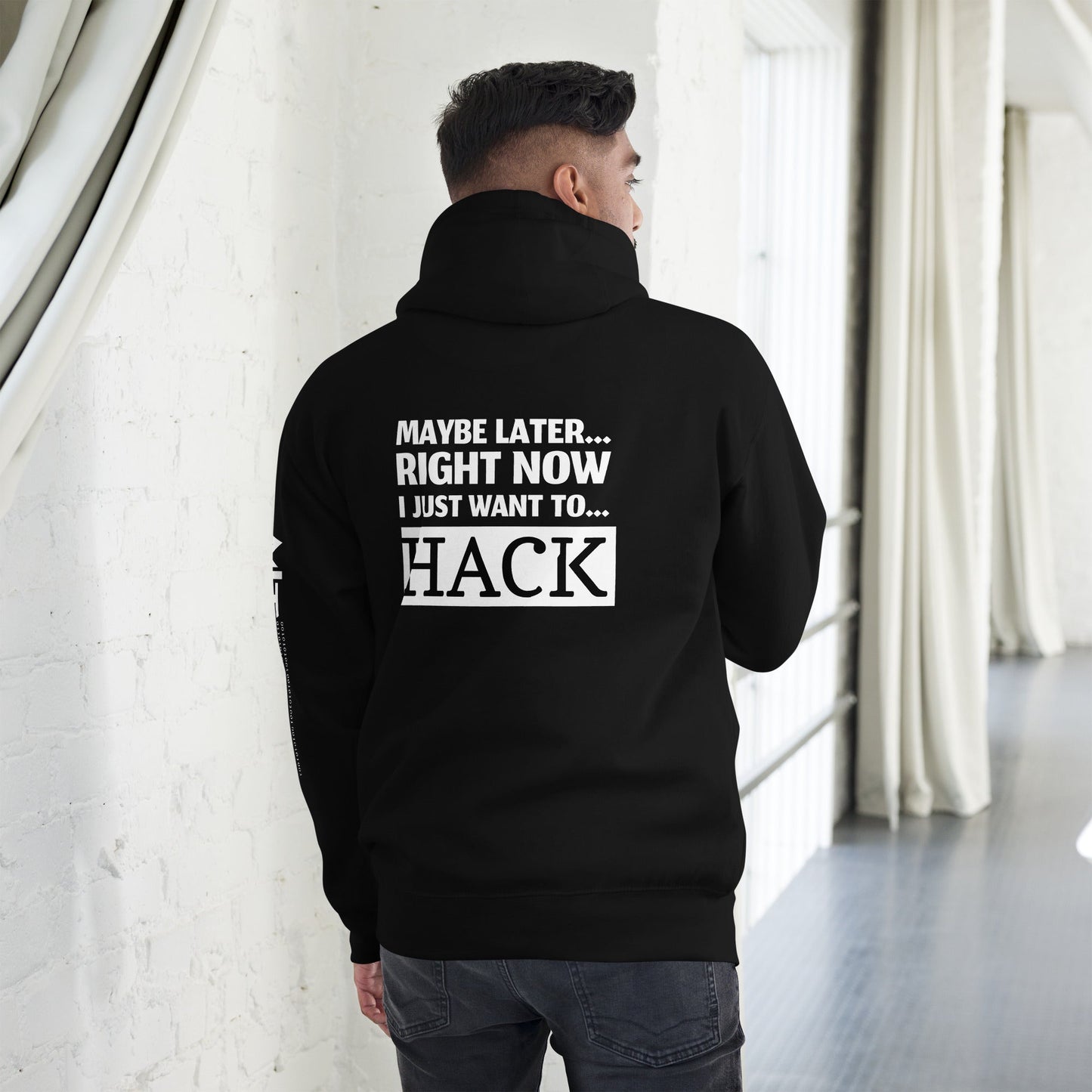 Maybe later... right now I just want to... hack - Unisex Hoodie (back print) by DarkByteGear