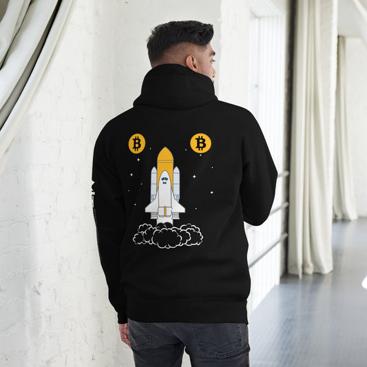 Bitcoin Mobile Unisex Hoodie ( Back Print ) by DarkByteGear