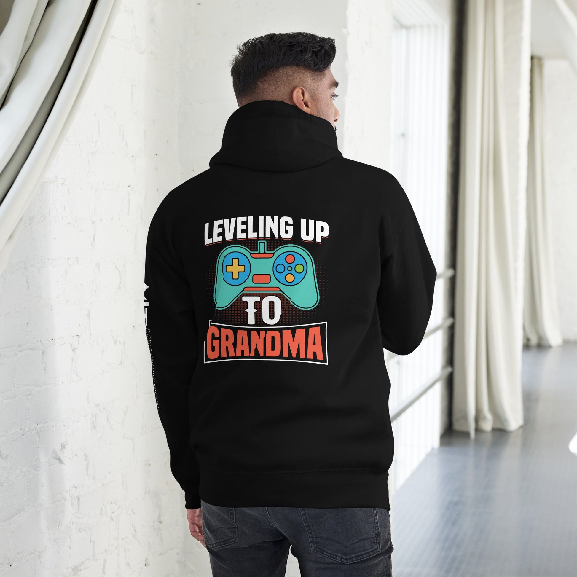 Leveling up to Grandma - Unisex Hoodie ( Back Print ) by DarkByteGear