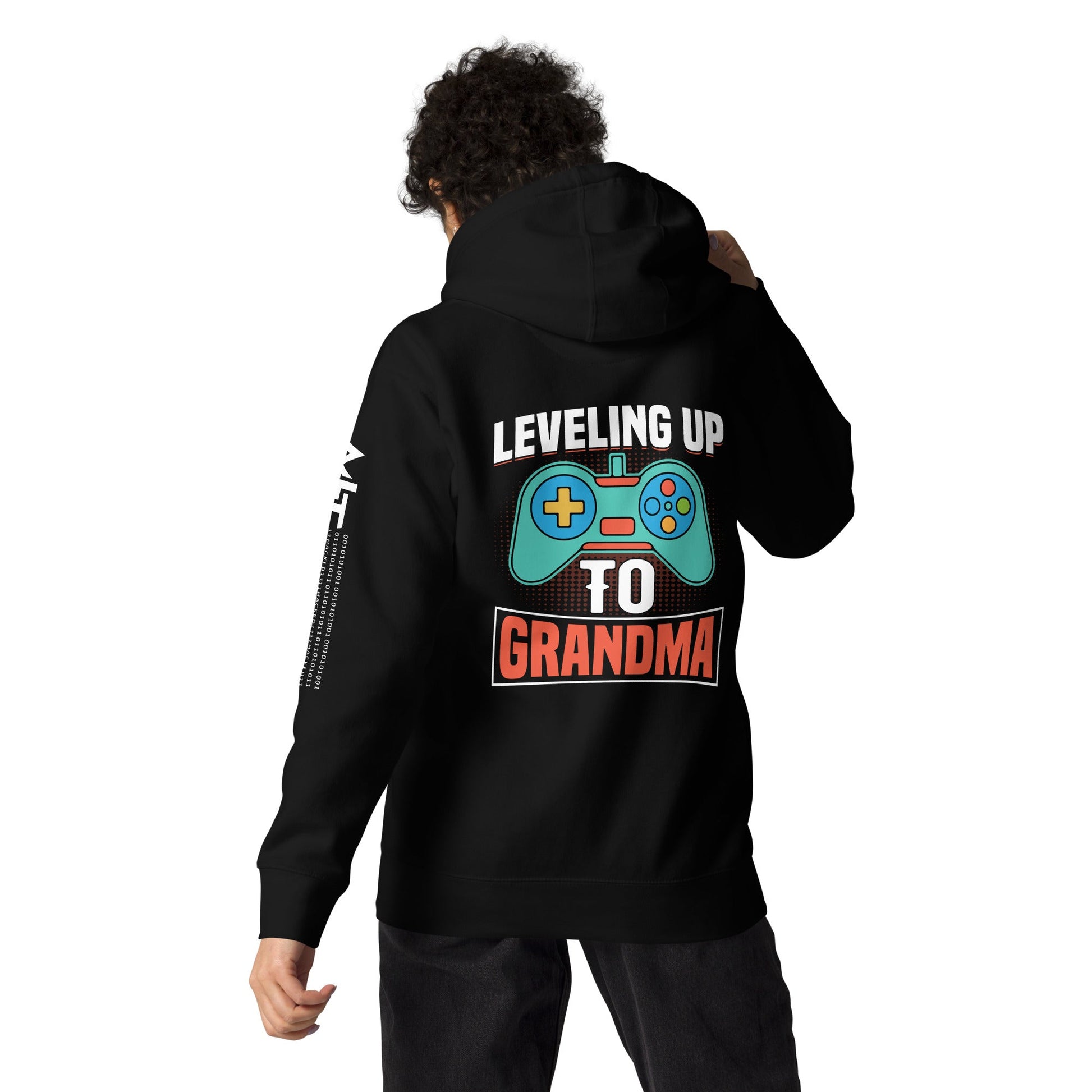 Leveling up to Grandma - Unisex Hoodie ( Back Print ) by DarkByteGear