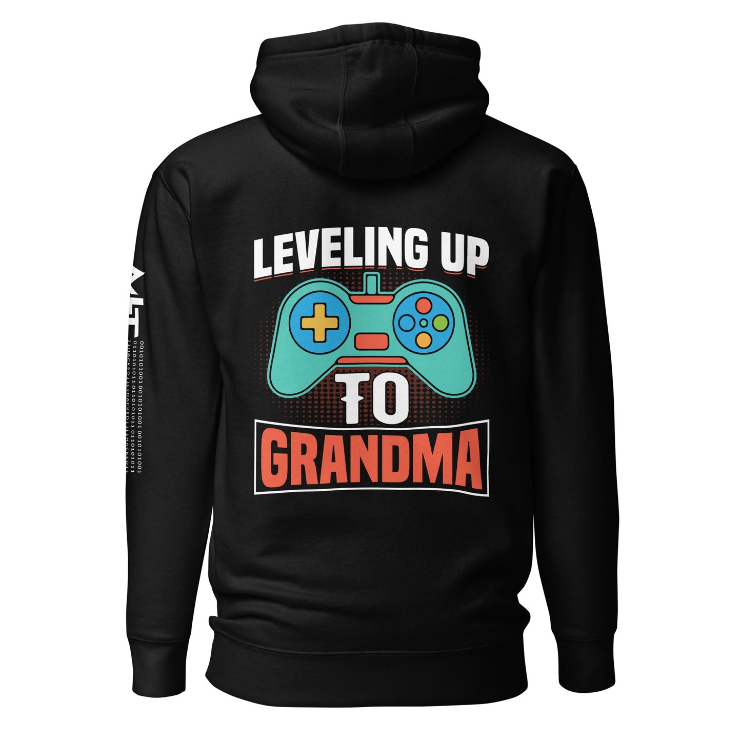 Leveling up to Grandma - Unisex Hoodie ( Back Print ) by DarkByteGear