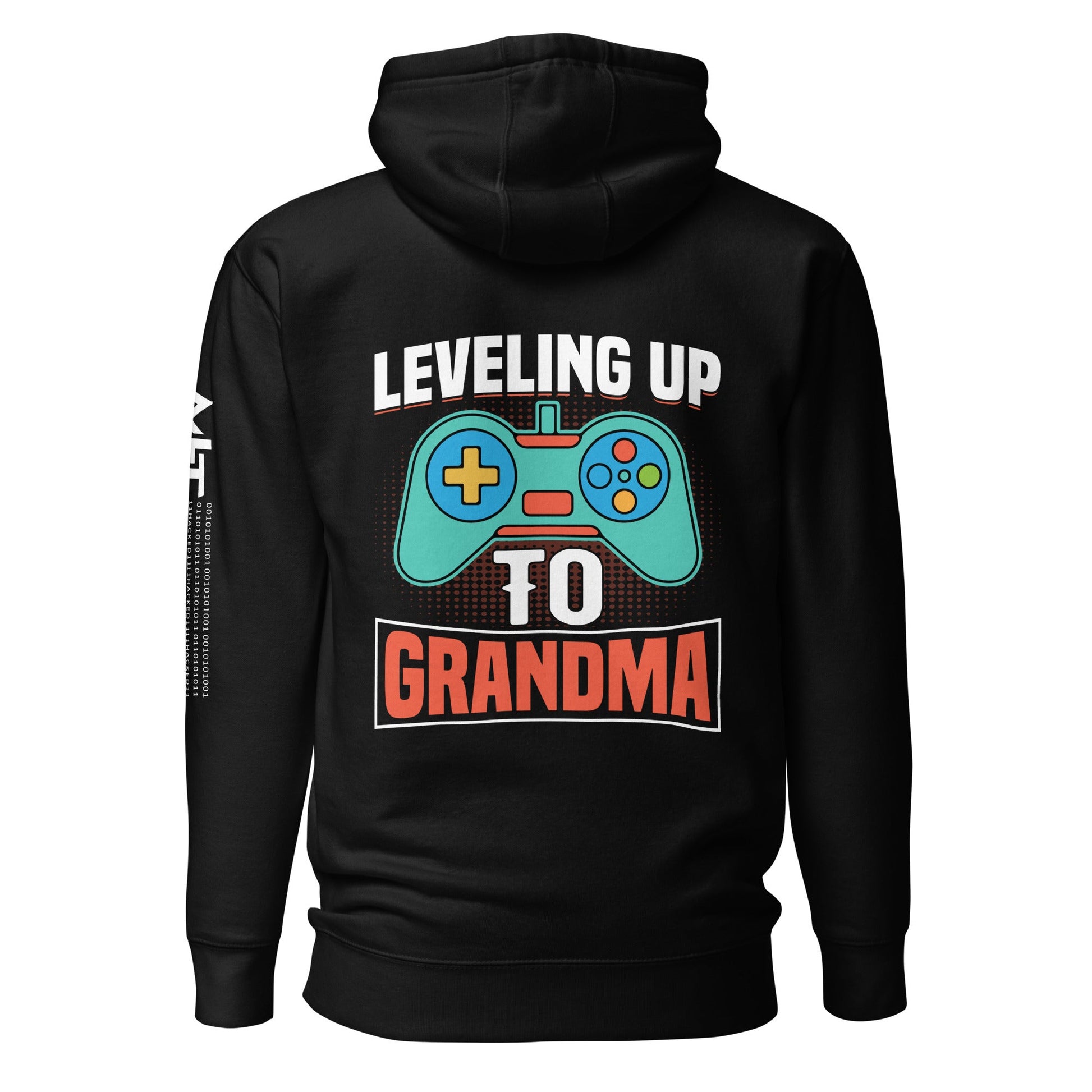 Leveling up to Grandma - Unisex Hoodie ( Back Print ) by DarkByteGear