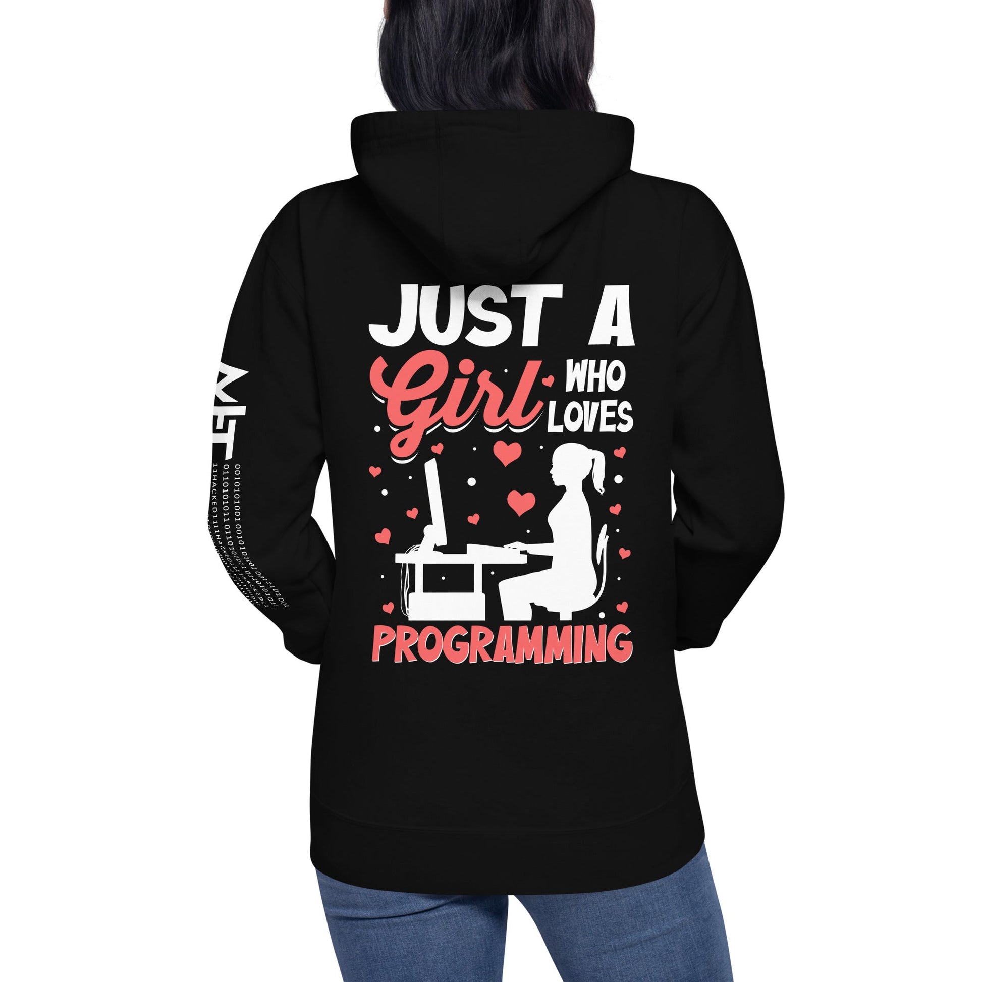 Just a girl who loves programming - Unisex Hoodie ( Back Print ) by DarkByteGear