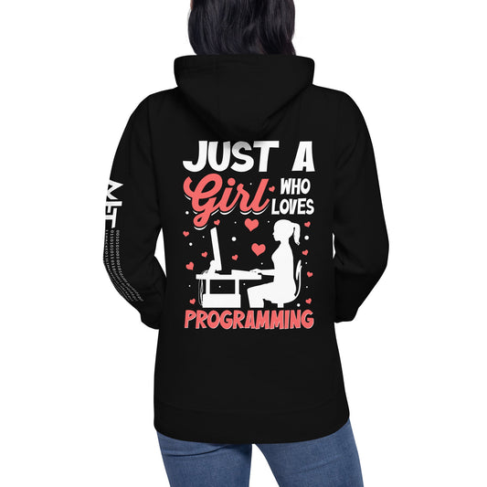 Just a girl who loves programming - Unisex Hoodie ( Back Print ) by DarkByteGear