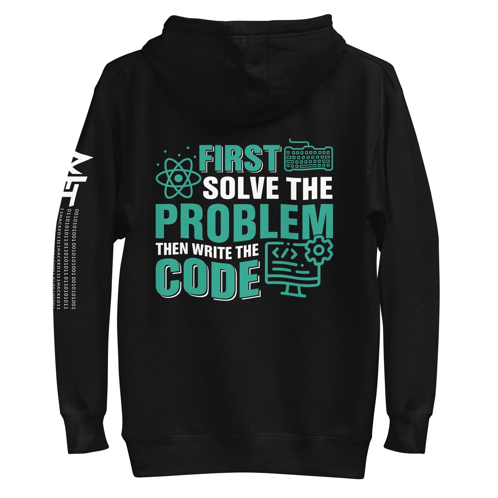 First, Solve the problem; then, Write the code V1 - Unisex Hoodie ( Back Print ) by DarkByteGear