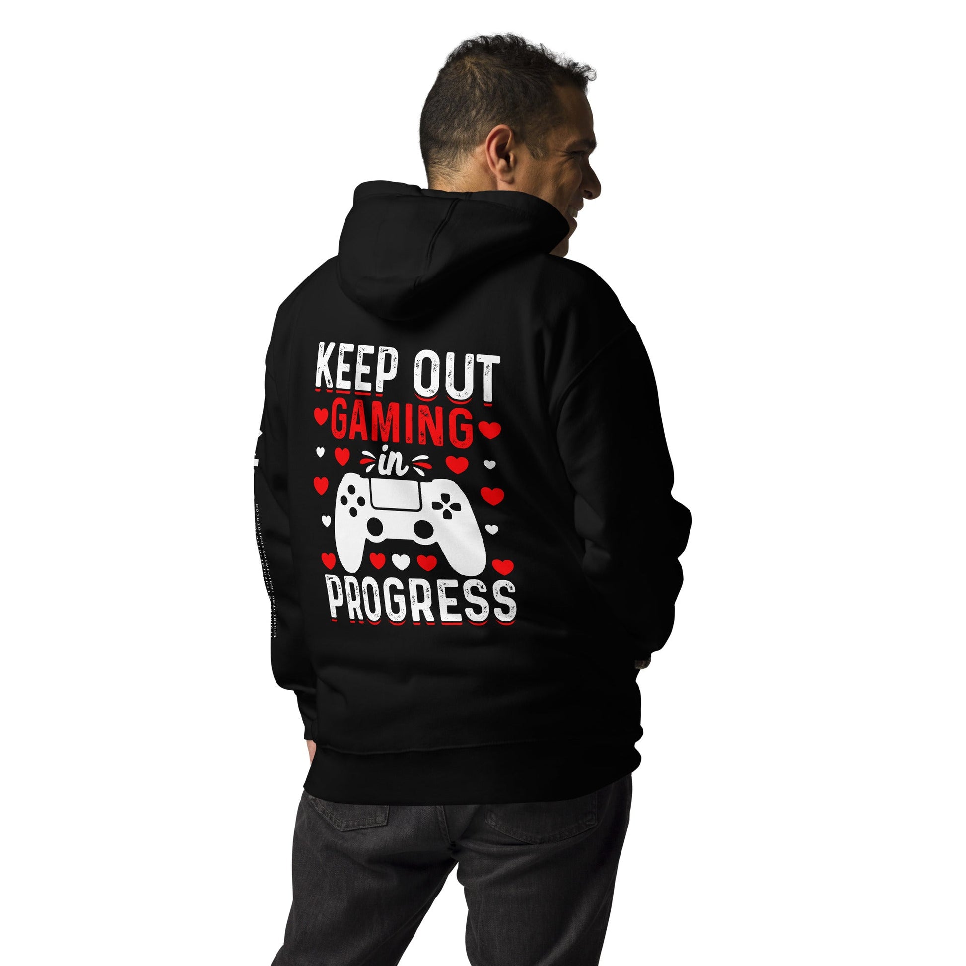 Keep out Gaming in Progress Unisex Hoodie ( Back Print ) by DarkByteGear