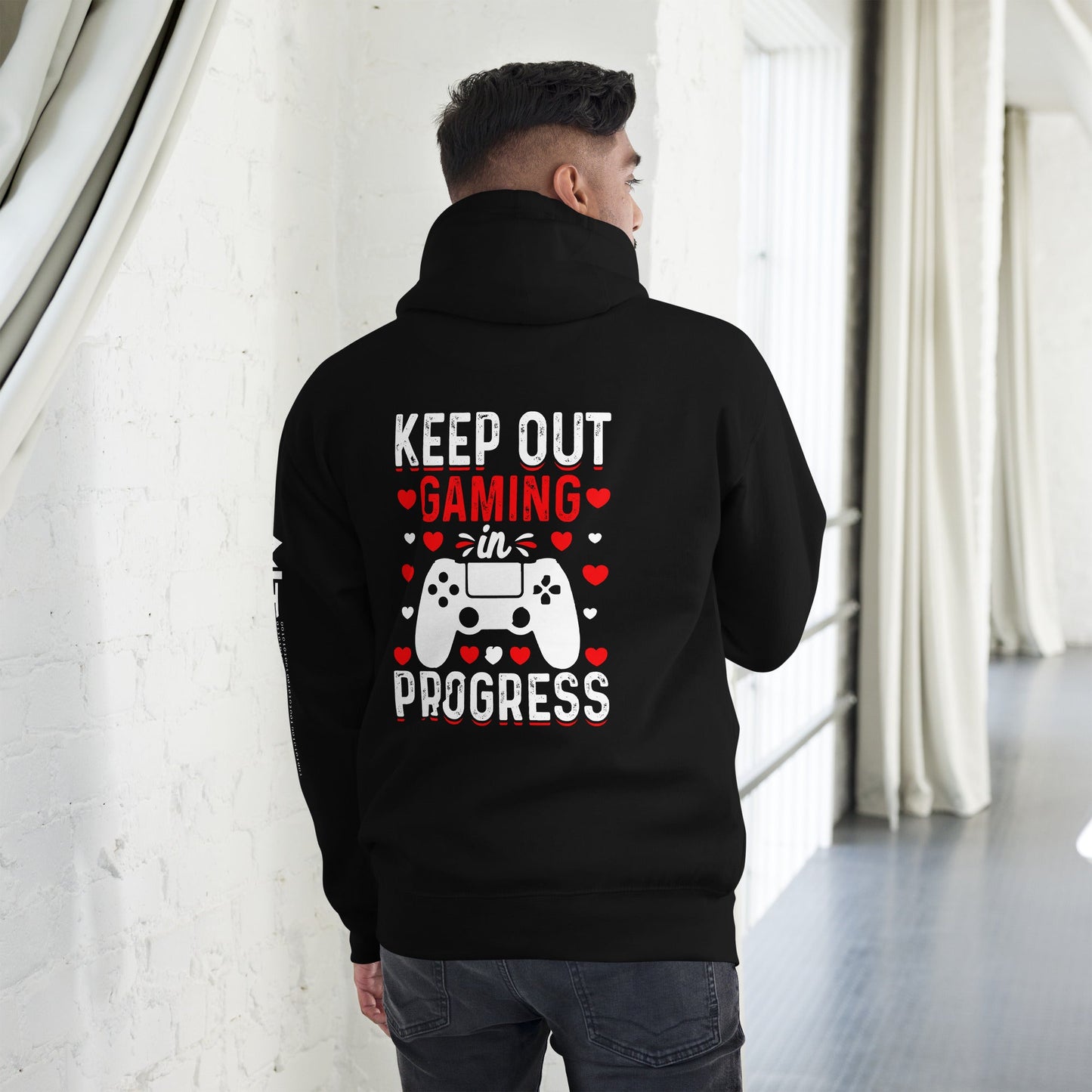 Keep out Gaming in Progress Unisex Hoodie ( Back Print ) by DarkByteGear