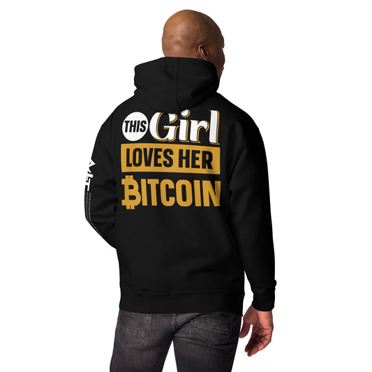 This Girl love her Bitcoin Unisex Hoodie ( Back Print ) by DarkByteGear