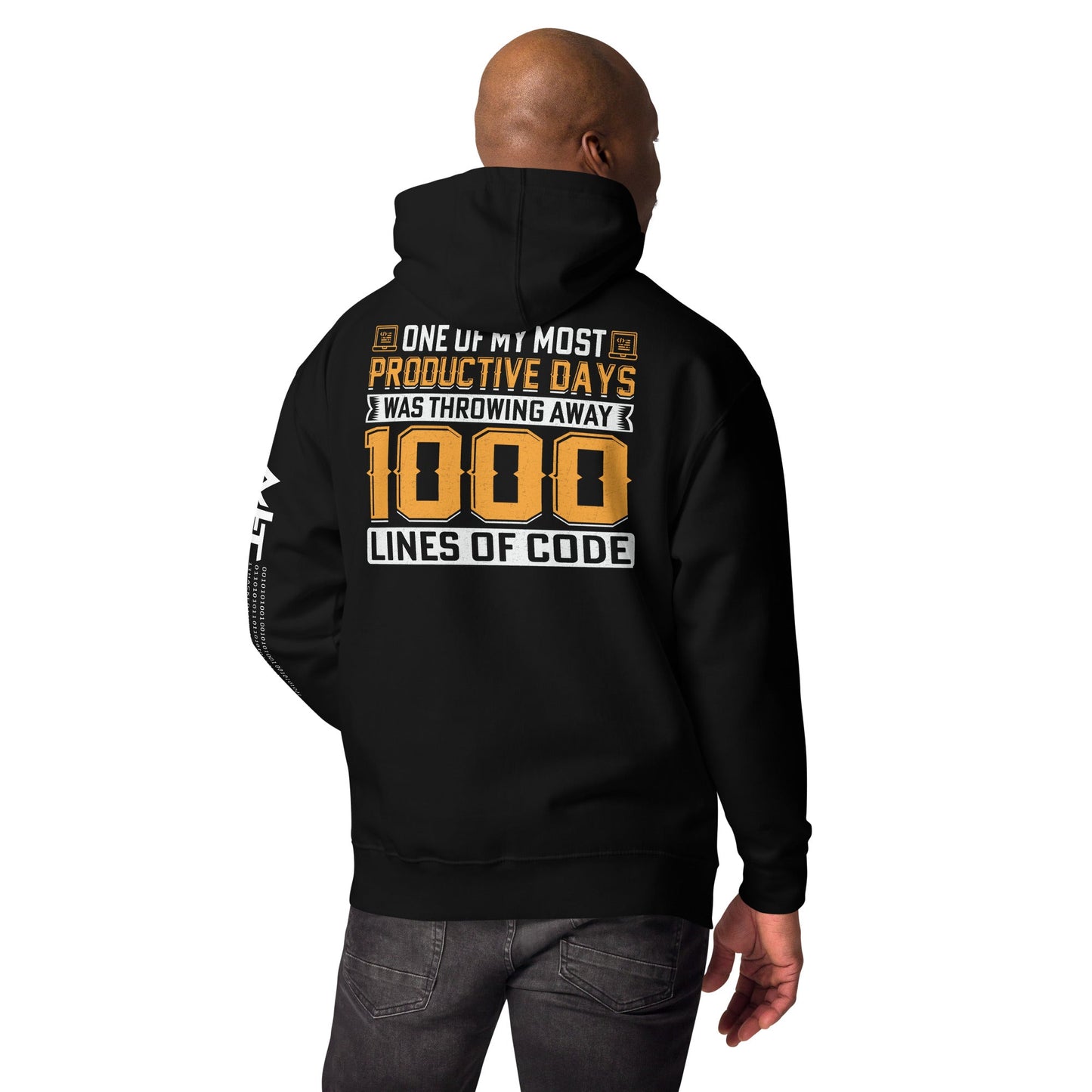 One of My Most Productive Days was throwing away 1000 lines of Code Unisex Hoodie by DarkByteGear
