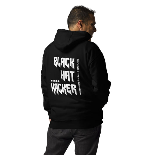 Black Hat Hacker V14 Unisex Hoodie ( Back Print ) by DarkByteGear