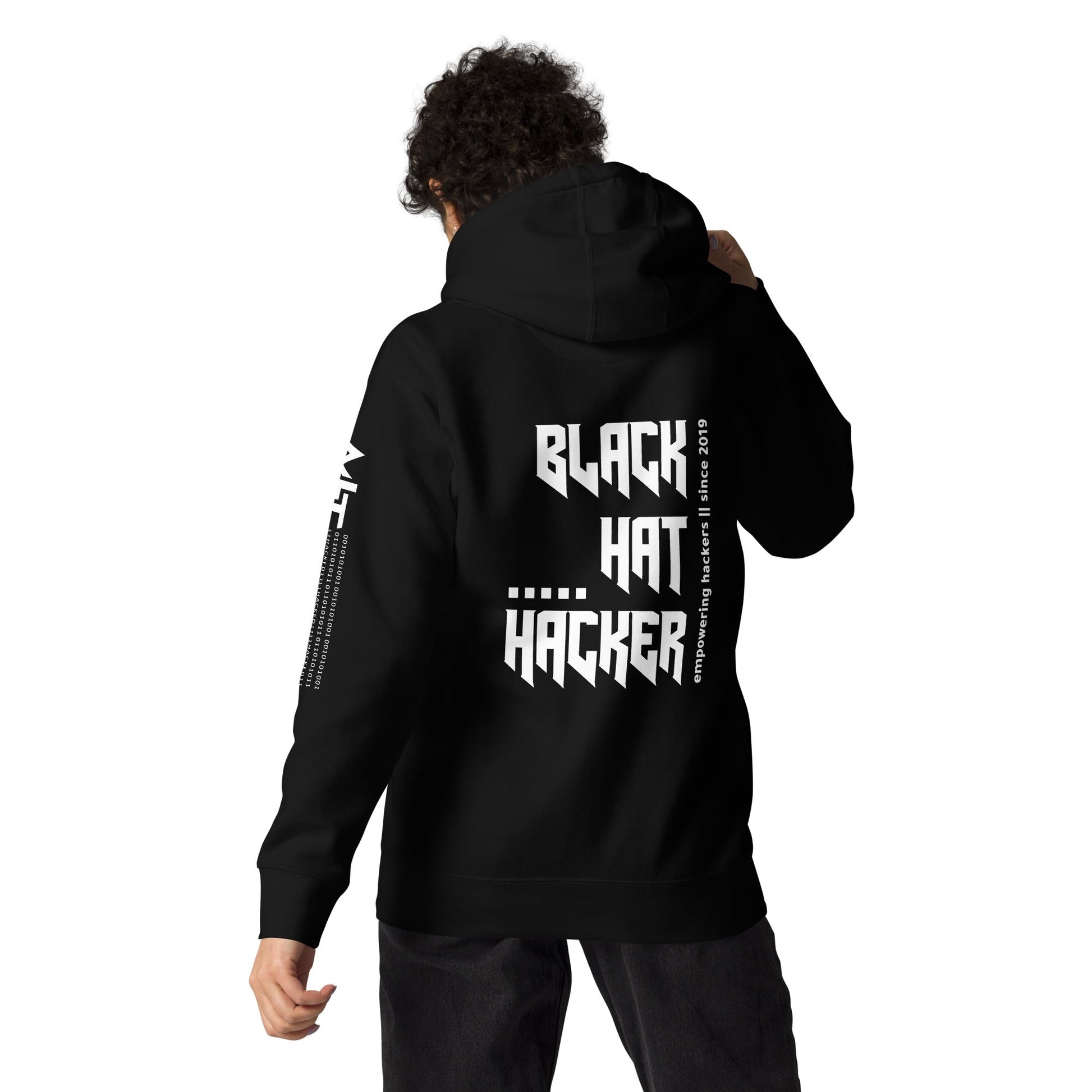 Black Hat Hacker V14 Unisex Hoodie ( Back Print ) by DarkByteGear