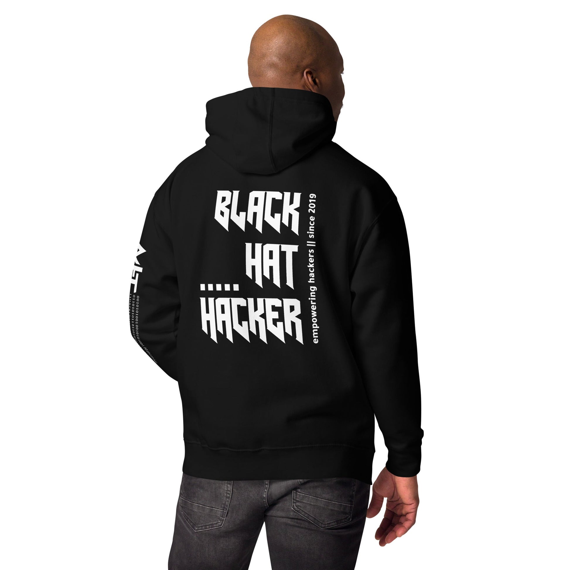 Black Hat Hacker V14 Unisex Hoodie ( Back Print ) by DarkByteGear