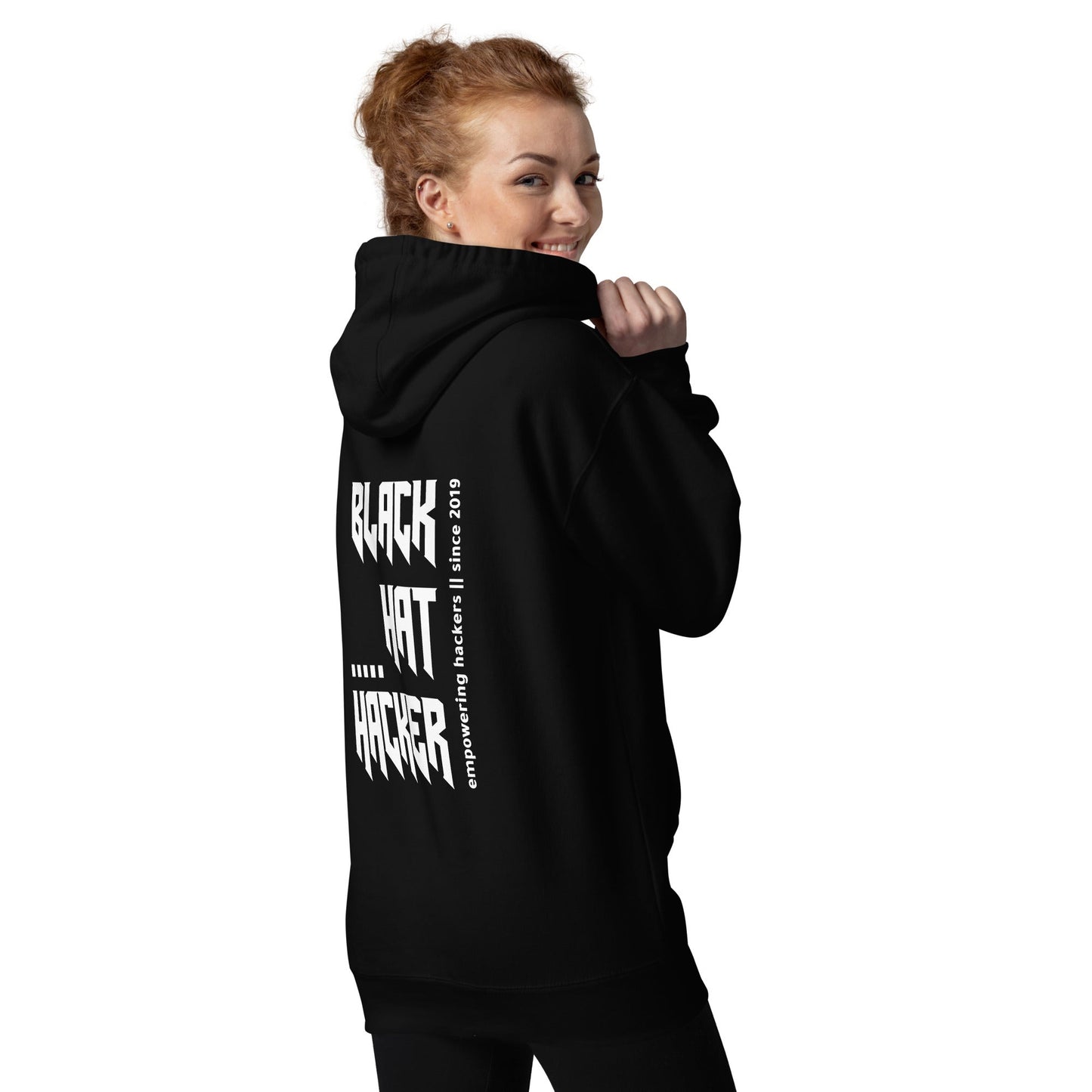 Black Hat Hacker V14 Unisex Hoodie ( Back Print ) by DarkByteGear