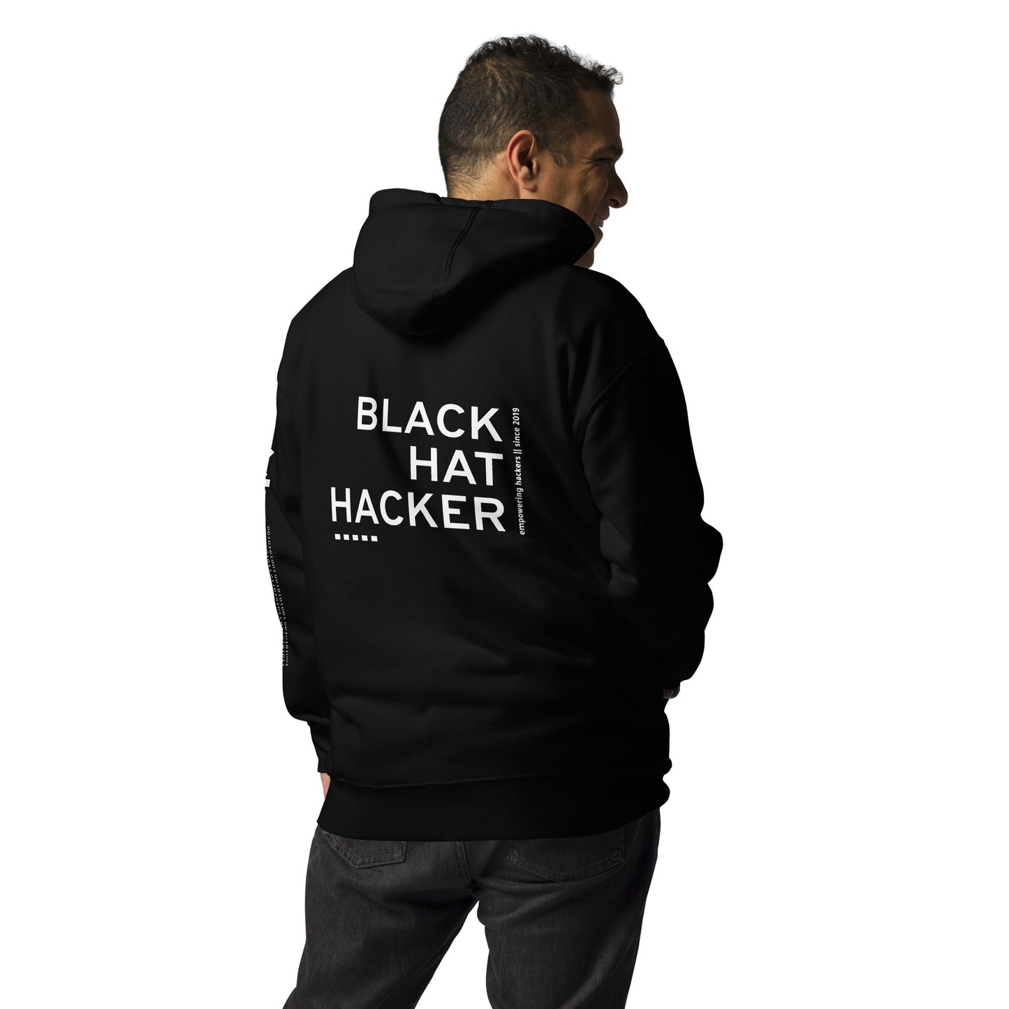 Black Hat Hacker V11 Unisex Hoodie ( Back Print ) by DarkByteGear
