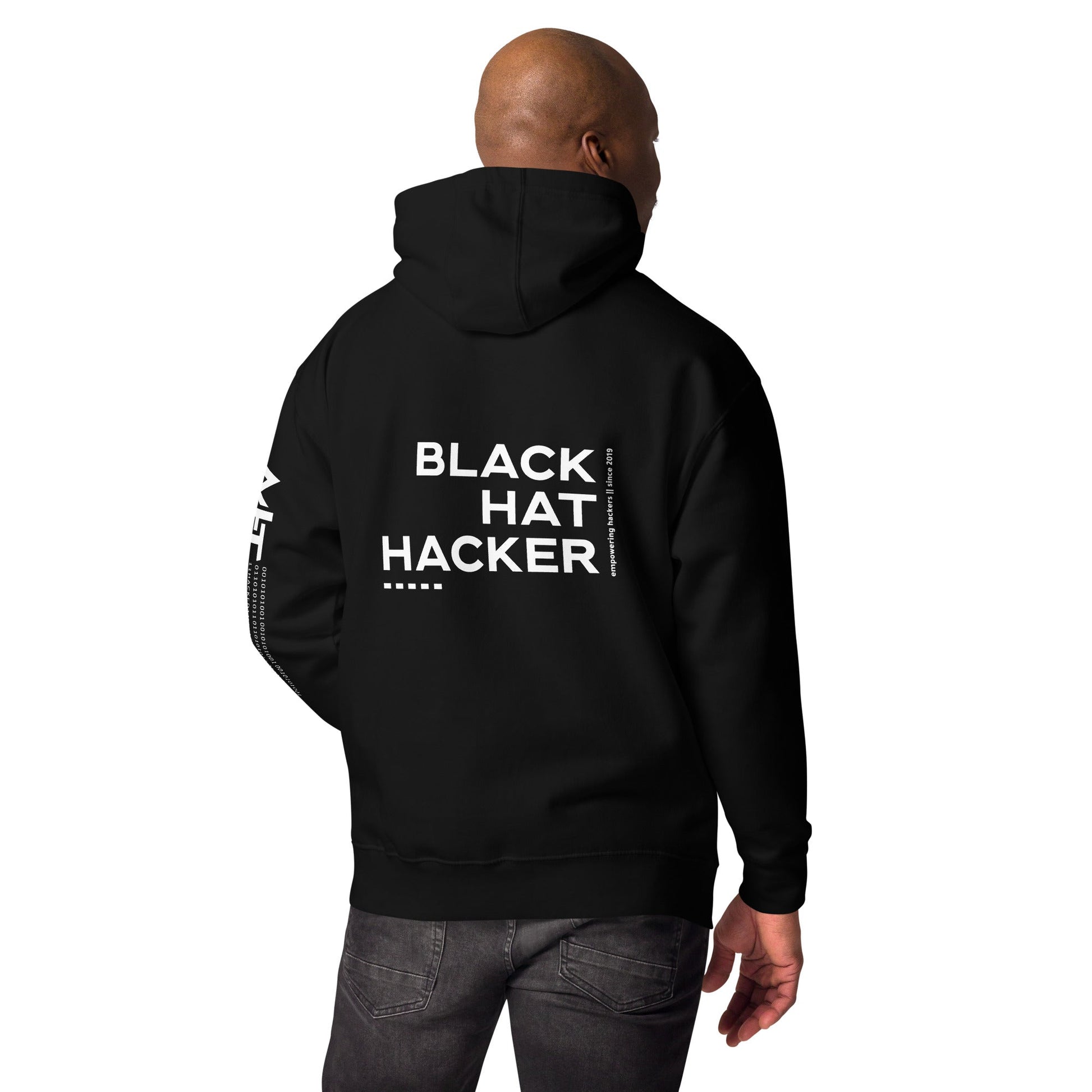 Black Hat Hacker V12 Unisex Hoodie ( Back Print ) by DarkByteGear