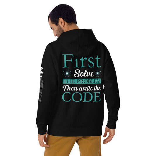 First, Solve the problem; then, Write the code V3 - Unisex Hoodie ( Back Print ) by DarkByteGear