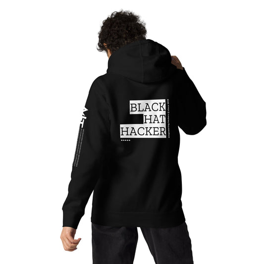Black Hat Hacker V9 Unisex Hoodie ( Back Print ) by DarkByteGear