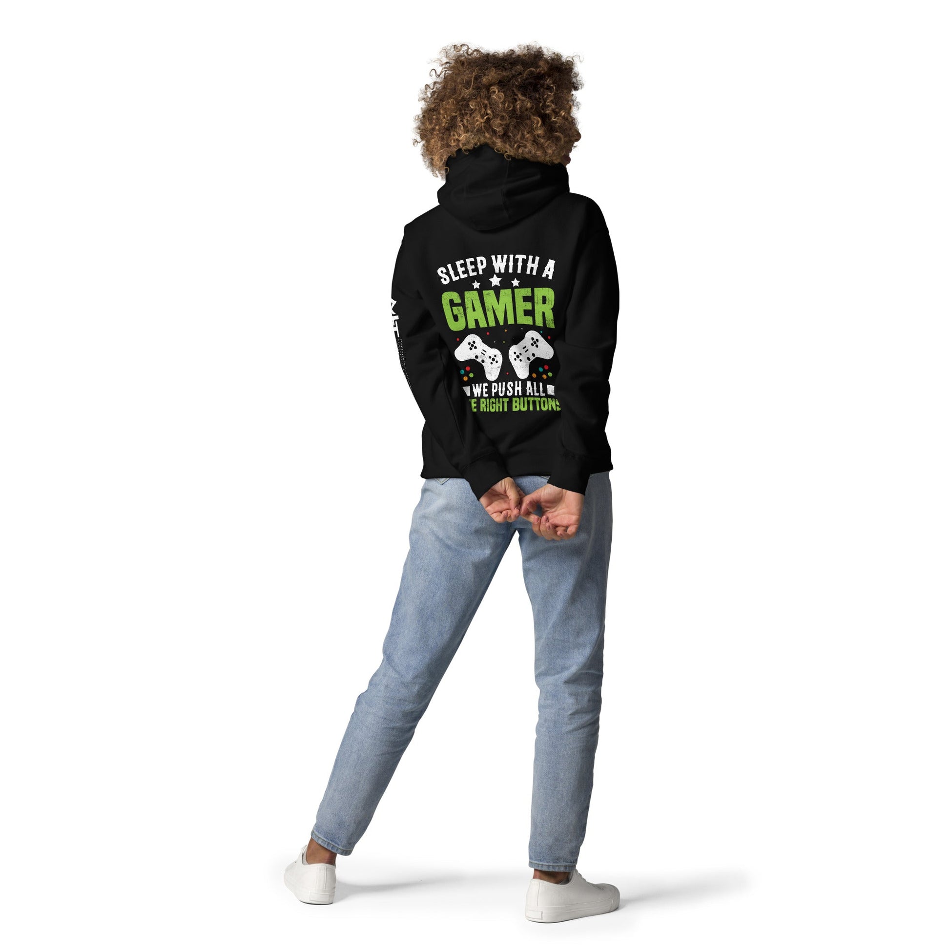 Sleep With a Gamer, We Push all the Right Button Unisex Hoodie by DarkByteGear